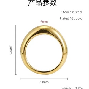 Women's Stainless Steel Fashion <b>Ring</b> With 18K Gold Classic All-Match Titanium Steel for Engagement Stylish Jewelry - Product Image 6