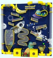 Mur de jeu interactif personnalisé avec balles, équipement de terrain de jeu intérieur pour usage scolaire, coloré, capacité maximale 2 utilisateurs