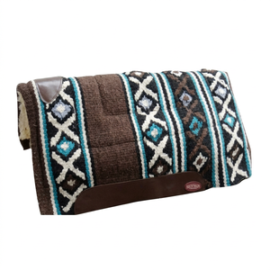 Tapis de selle Western en laine de Nouvelle-Zélande de haute qualité, durable et protecteur pour l'équitation, le saut d'obstacles, le trail et le ranch, en cuir - Product Image 1