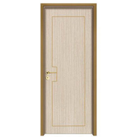 Porte Intérieure Décorative Moderne en Bois Étanche, Panneau Plat en Contreplaqué de Pin, Cadres en Placage Noyer, Norme E1 - Grande Vente
