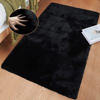 Tapis de luxe moderne en fausse fourrure de lapin, doux et moelleux, à motif floral, épais, lavable, pour salon/chambre/chambres d'adolescents, maison