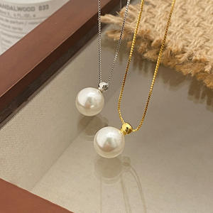 Collar de Plata de Ley S925 con Diseño de Corazón Cepillado Estilo Vintage, Joyería Ligera de Diseño Exclusivo, Collar de Perlas con Forma de Corazón Dulce y Moderno - Product Image 1