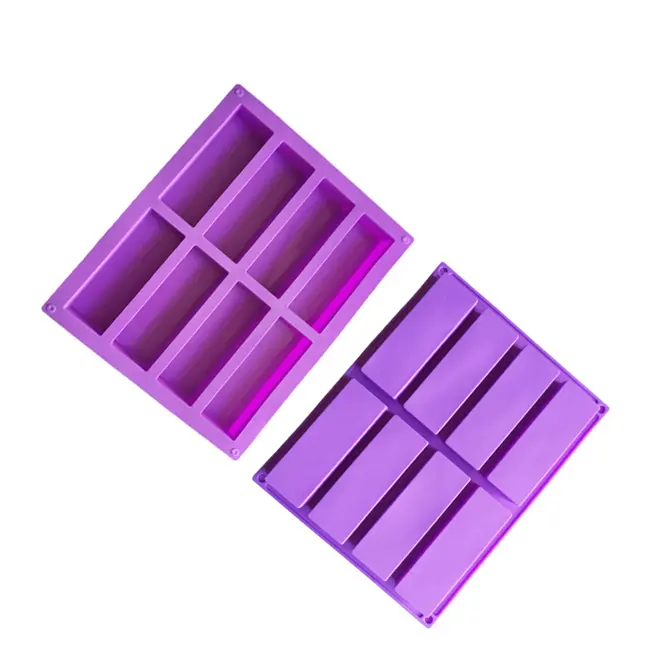 Oniline Hot Sale Products High Quality 8 Cavity BPA Free Rectangle 3D Hand Bar Handmade Silicone Soap Mold