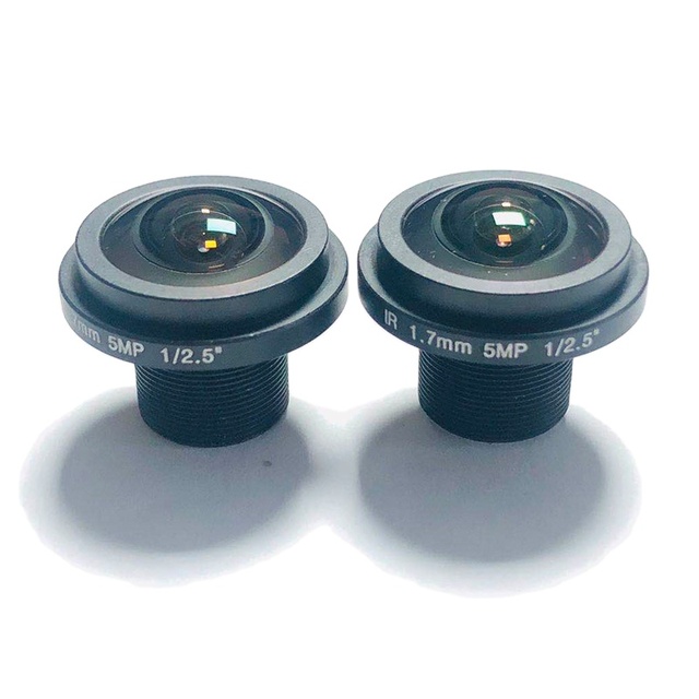 1.7mm 1/2.5" Fisheye Lens 5 Megapixel M12 Car Video Camera Lens with Blue Glass Filter