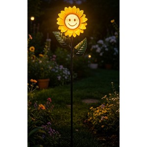 Lámpara Solar de Jardín con Forma de Girasol, LED, Decoración para Exteriores, Resistente al Agua, Decoración para Césped y Jardín - Product Image 1