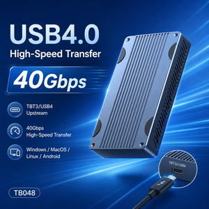 Boîtier SSD M.2 double protocole USB4 NVMe SATA 40 Gbps avec ventilateur de refroidissement intégré <span class=keywords><strong>Thunderbolt</strong></span> 3 en aluminium pour <span class=keywords><strong>disque</strong></span> <span class=keywords><strong>dur</strong></span> <span class=keywords><strong>externe</strong></span> - Product Image 2