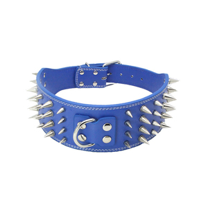 Accesorios para Mascotas al por Mayor, Collares Personalizados para Perros con Doble Lona y Cuero PU con Púas - Product Image 4