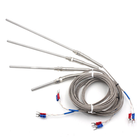 Sonde de température PT100 à filetage M8 avec câble, type K E J, 50mm 150mm 100mm 200mm
