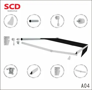 SCD vente en gros, accessoires pliants en aluminium, composants d'auvent, pièce de rechange, bras d'auvent rétractables avec pièces d'auvent à bas prix
