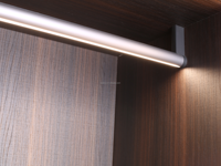 Éclairage LED pour penderie, lampe intégrée pour tringle à vêtements, barre en aluminium robuste de 60 kg pour dressing, meuble YB4001-41