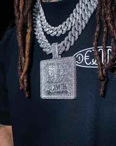 Custom Iced Out Hip Hop <b>Pendant</b> Necklace with Premium VVS D Color Moissanite Diamond Full Fashion Charm for <b>Men</b> Party Jewelry - Product Image 2