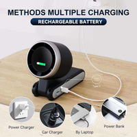 Ventilateur portable à suspendre au cou, pliable à 180 degrés, mini ventilateur portatif rechargeable USB avec affichage numérique