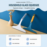 Nettoyeur de vitres manuel avec poignée ergonomique incurvée, lame en PP durable, grattoir multi-surfaces pour le nettoyage domestique