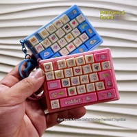 Meilleures ventes transfrontalières : Porte-clés clavier mécanique anti-stress à grille 26 touches, motif dessin animé, jouet délicat en plastique