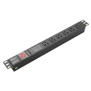 10 Way Power Distribution Unit 19 Inch USA Type Server Rack Mounted PDU With Surge Protector