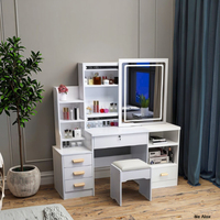 Miroir de coiffeuse extensible avec éclairage LED, minimaliste, sur pied, meuble de chambre à coucher pour hôtel, hôpital, salle de bain