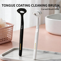 Grattoir à Langue en Silicone Courbé à Millions de Poils Doux, Partenaire de Soin Multifonctionnel pour Brosse à Dents Manuelle Domestique