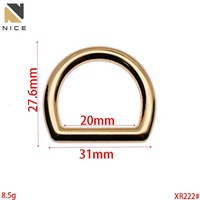 Stok tersedia paduan seng setengah lingkaran D cincin gesper DIY tas tangan aksesoris kualitas baik logam berbentuk D menghubungkan cincin gesper