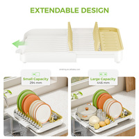 Égouttoir à vaisselle réglable en plastique WIREKING, anti-rouille, organisateur de cuisine avec système d'auto-drainage, couleur et logo personnalisables