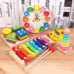 Rompecabezas de Madera Educativo con Animales de Dibujos Animados para Niños, Cuentas Geométricas, Torre Arcoíris, Reloj Digital, Juguete Ecológico para Aliviar el Estrés - Product Image 5