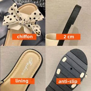 Sandalias de Verano para Mujer, Modelo Nuevo, Planas y Bajas, Pantuflas para el Hogar, con Lazo Decorativo - Product Image 4