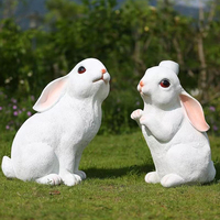 Statue d'animal de lapin en fibre de verre, décor moderne populaire à vendre