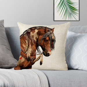 Cavallo da corsa animali selvatici federa sedia da ufficio federa cuscino decorativo 45x45cm decorazione per la casa - Product Image 3