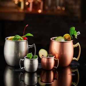 Mug à cocktail Moscow Mule en acier inoxydable 304, 60 ml, 350 ml, 550 ml, qualité alimentaire, logo personnalisé, coloré, en forme de tambour - Product Image 1