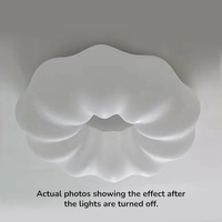 Lampu Plafon LED Modern Bentuk Awan Labu Krem untuk Kamar Tidur dan Kamar Anak-Anak - Pencahayaan Spektrum Penuh Hangat Ramah Mata