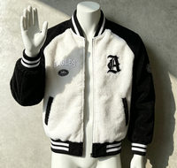 Blouson bomber réversible en sherpa rose/vert pour homme, coupe-vent, avec logo brodé, accessoires grecs de sororité