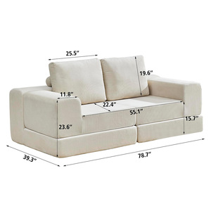 Canapé-lit modulaire compressé pour salon et chambre à coucher, avec housse en velours côtelé amovible et lavable – Vente en gros usine - Product Image 3