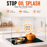 Écran de protection anti-éclaboussures de graisse pour cuisinière, panneau de séparation en plastique PC transparent pour la cuisson