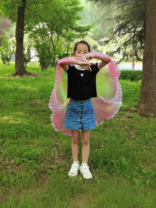 Nuove Ali per Danza del Ventre per Bambini, Colore Arcobaleno, Accessori per Spettacoli a 360 Gradi, Costume da Ballo, Oggetti di Scena per Performance, Ali da Collo - Product Image 6
