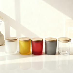mum kavanozu toptan tarros de velas coloured <strong>candle</strong> vessels frosted empty luxury glass <strong>candle</strong> <strong>jars</strong> custom <strong>candle</strong> <strong>jars</strong> with lids - Product Image 2