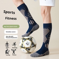 Chaussettes épaisses pour hommes en coton/polyester/nylon à motif géométrique antibactérien de qualité 10A, avec semelle en tissu éponge, pour l'hiver, chaudes, professionnelles, pour le ski