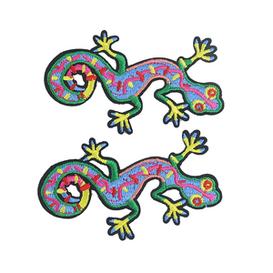 Hot bán động vật tắc kè thêu vá đầy màu sắc thư thêu vá cho vest Jersey Túi xách - Product Image 3