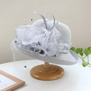 Chapéus Kentucky Derby Chapéu de Igreja elegante e elegante com penas para mulheres moda verão