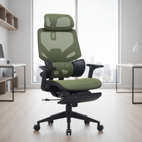 Chaise de bureau ergonomique pivotante moderne à dossier haut en tissu maillé, réglable en hauteur, avec base à cinq étoiles et fonction d'inclinaison