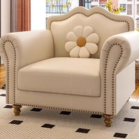 Luxus-Leders ofa im amerikanischen Stil, cremeweißes Wohnzimmer-Sofa garnitur, Internet-berühmtes Dreisitzer-Wohnzimmermöbel-Set