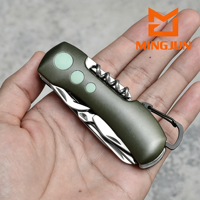 Couteau pliant en acier inoxydable, manche en alliage d'aluminium, couteau de poche multifonctionnel, outil EDC pour la randonnée en plein air, mini-couteau 180 mm