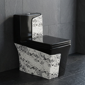 WC monobloc en céramique blanche carrée, à siphon occidental, à poser au sol, pour salle de bain d'hôpital - Product Image 3