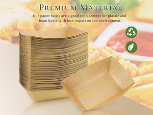 SOTON fábrica logotipo personalizado tamaño Diners contenedor <span class=keywords><strong>de</strong></span> papel Kraft fiesta restaurante Snack desechable barco comida bandeja comida servir a granel - Product Image 2