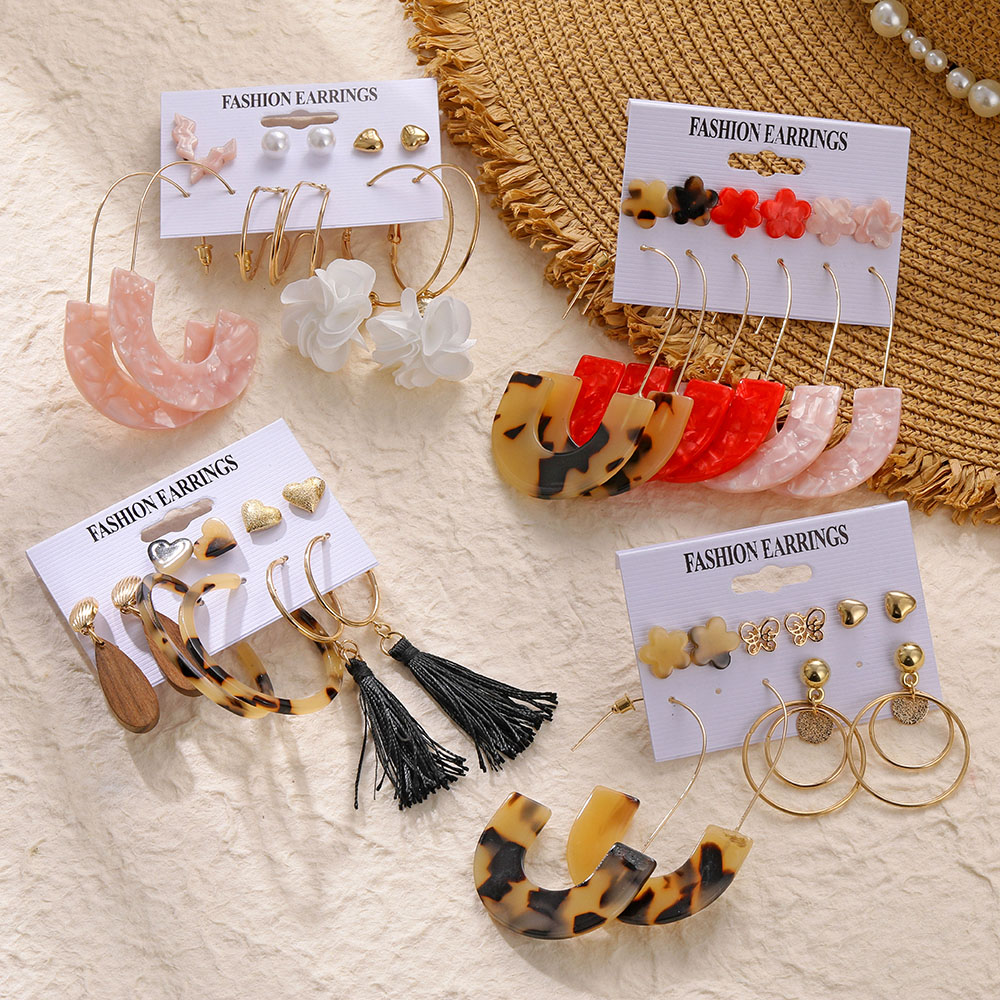 KISSWIFE Fashion Jewelry Boho Shell Acrylic Drop Earrings