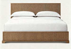 Lit double Queen en bois massif modèle 888 American Vintage, chêne vieilli sculpté, design moderne pour usage domestique et mariages - Product Image 2