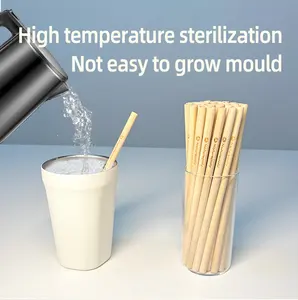 Wholesale Reusable Customized Logo Drinking Bamboo Straw For Milk Tea Juice