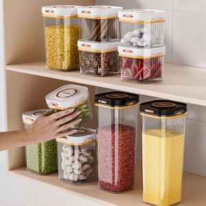 Contenedor de Plástico de Grado Alimenticio, Tipo Prensa, Sellado al Vacío, Caja de Almacenamiento de Alimentos Secos, Accesorio para Tapa de Caja de Aperitivos de Cocina, Embalaje en Cartón - Product Image 1