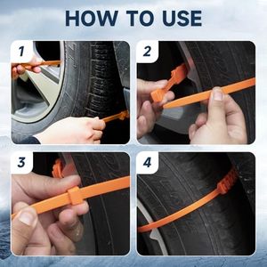 Chaînes antidérapantes en plastique portables pour l'hiver, neuves, pour pneus neige et chaînes de secours routières - Product Image 5