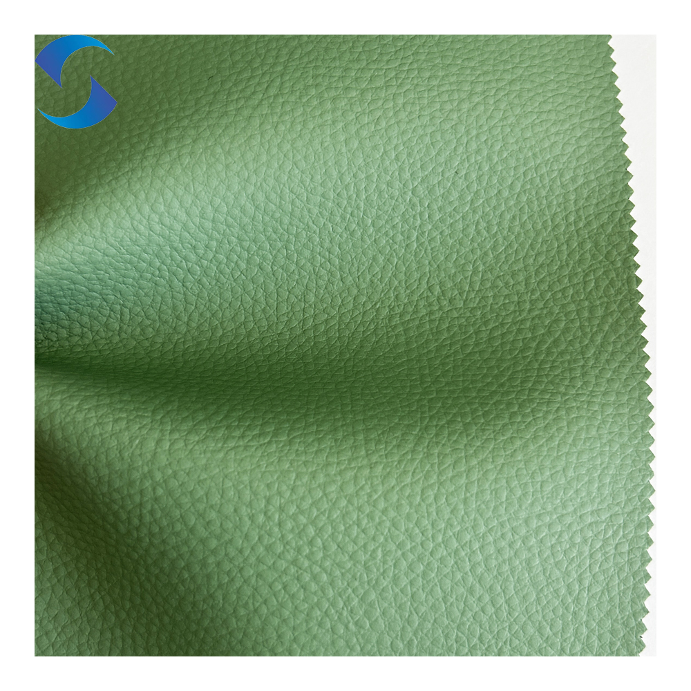 PVC Leather Fabric Factory Direct Sales Green Synthetic Leather for Sofa Furniture Decorative Fabric Use From China Supplier