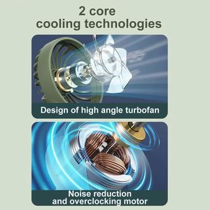 Mini ventilateur portable personnalisé avec logo, rechargeable par USB, silencieux, avec mousqueton, pour bureau, dortoir, extérieur, camping - Product Image 4