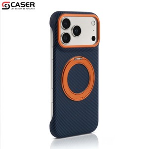 Funda Protectora para Teléfono de Alta Calidad con Textura de Fibra de Carbono, Anillo Magnético Giratorio de 360 Grados, Antigolpes, para Negocios, Compatible con Modelos 13, 14-18 - Product Image 4